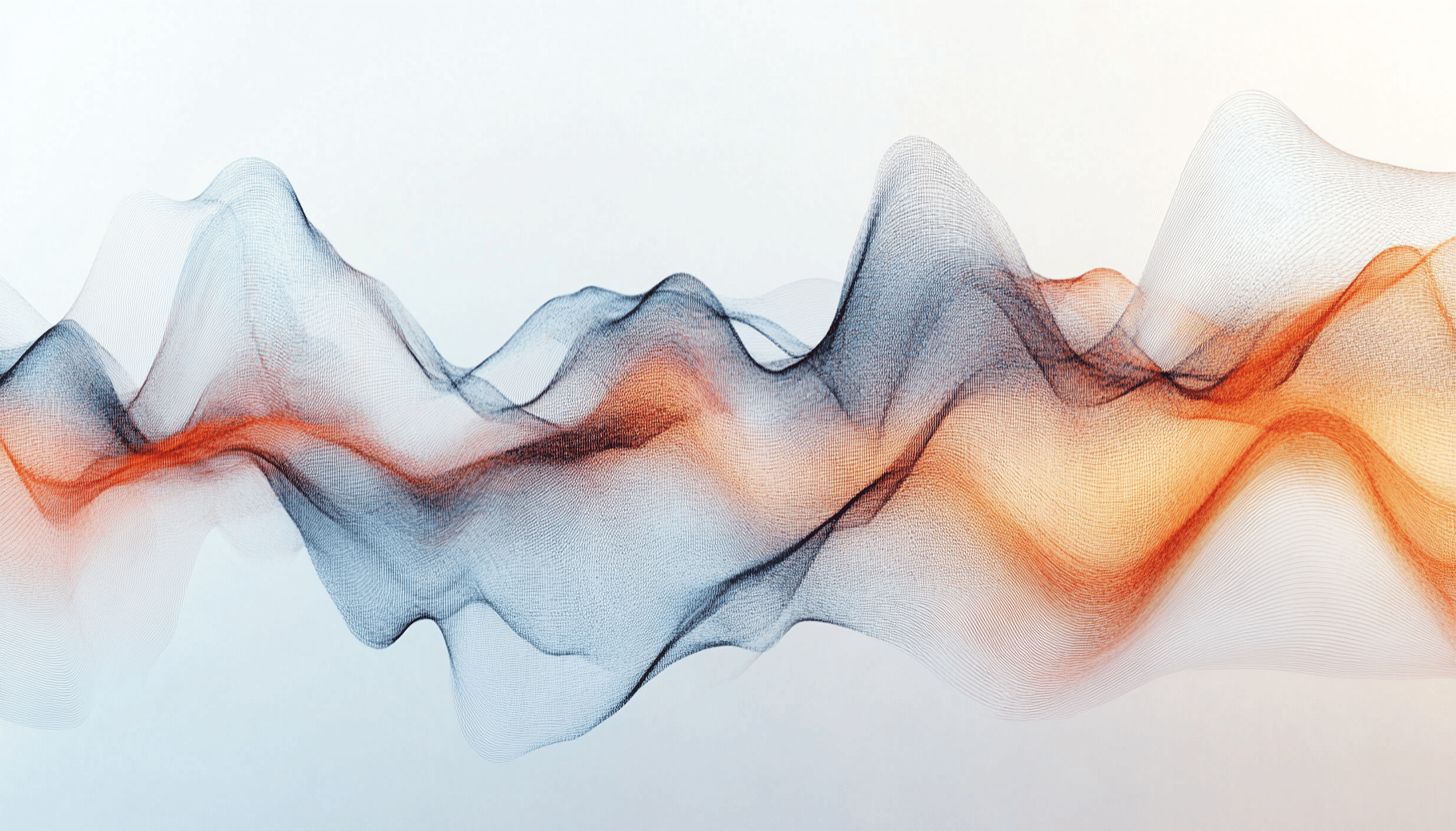 Ilustrační obrázek grafu v černo-oranžovém provedení, bez popisků a os, s poloabstraktním designem.