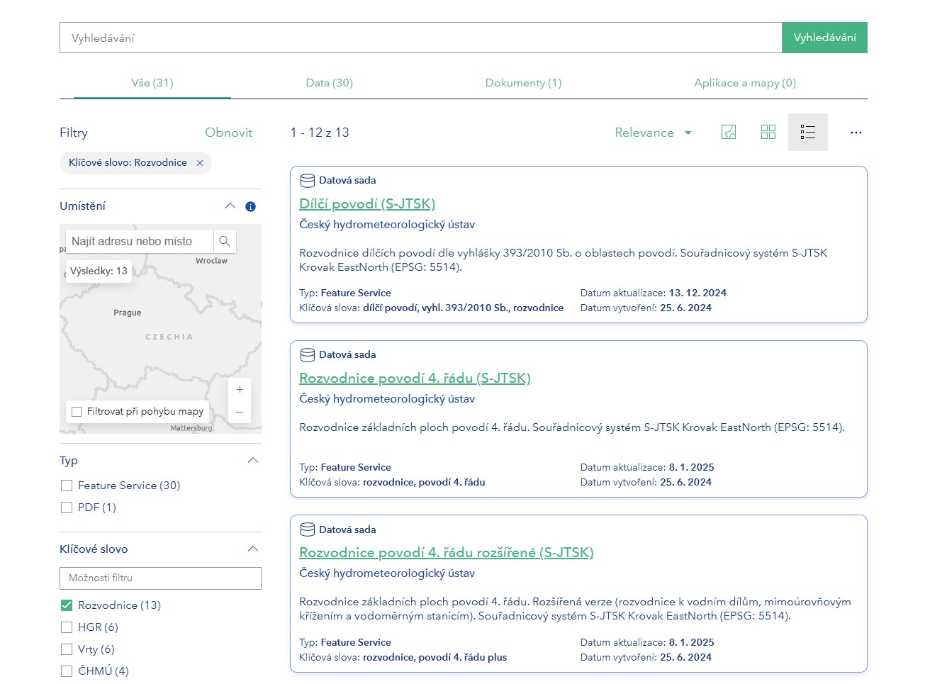 Náhled stránky, kde je možné stáhnout rozvodnice