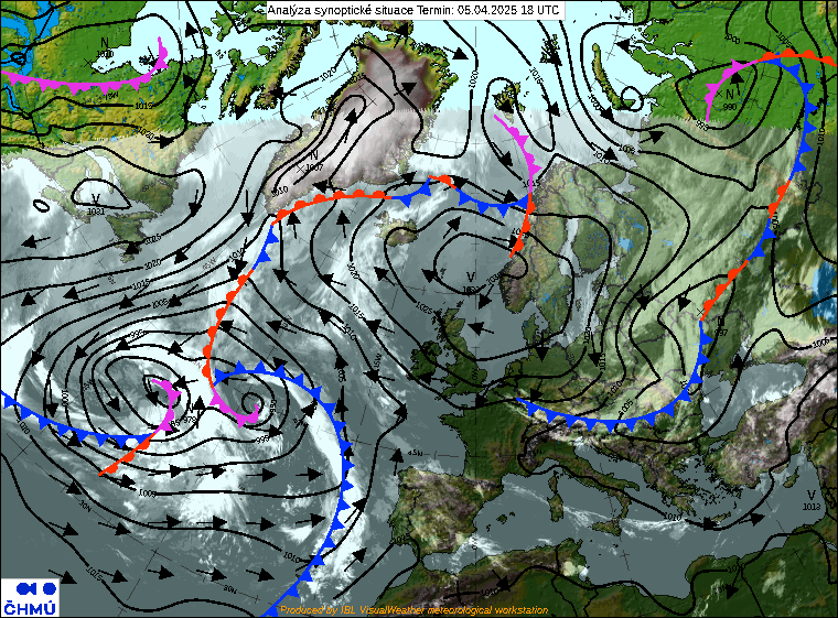 analýza synoptické situace v Evropě