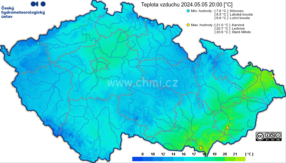 Teplota vzduchu v ČR