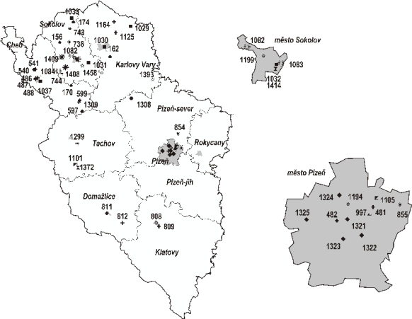 Map of West Bohemia