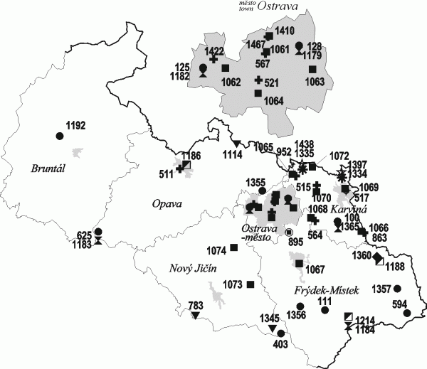 Mapa - Moravskoslezsk kraj