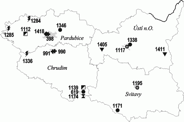 Mapa - Pardubick kraj