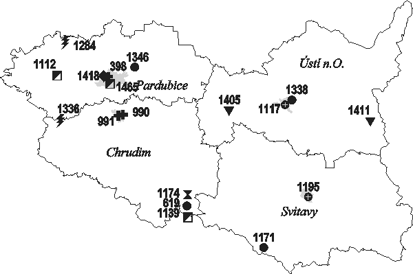 Mapa - Pardubick� kraj