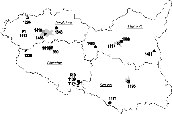Mapa - Pardubick� kraj