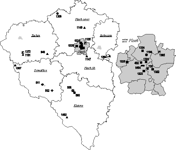 Mapa - Plzesk kraj